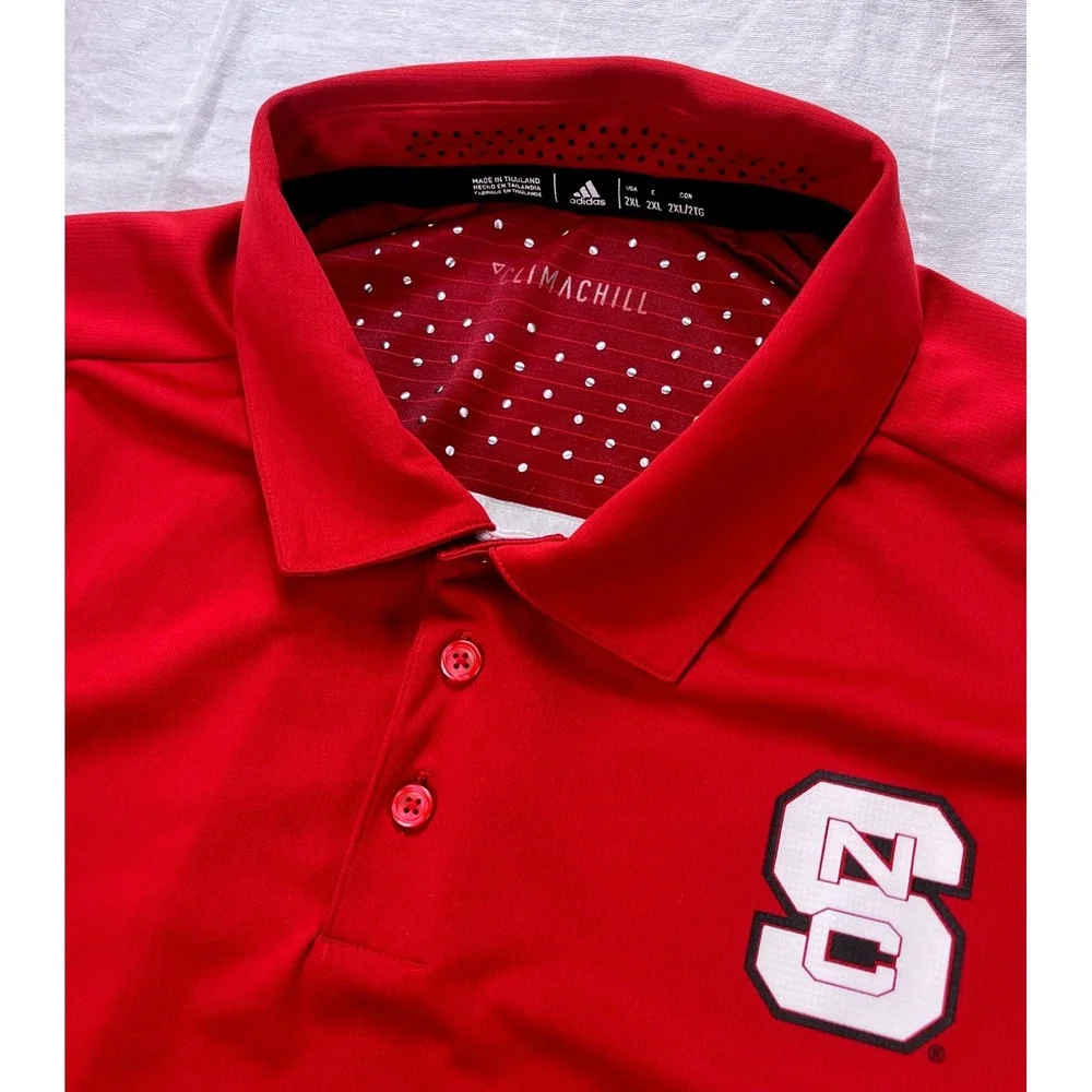Adidas North Carolina State Wolfpack NCAA Mens 2XL ClimaChill Polo Shirt